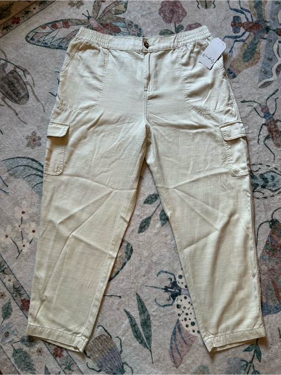 Wonderly Pants - Wonderly Ivory Lyocell & Cotton Cargo Pants